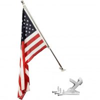 3×5 Tangle-Free Flag Pole and Mount, Premium Aluminum Telescopic Pole, Compatible with 2×3′ Custom Flags