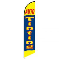 Auto Tinting yellow and blue Feather Flag