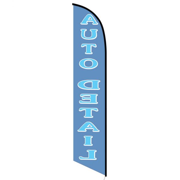 Auto detail blue banner flag