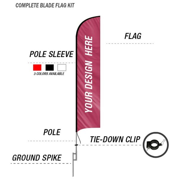 blade feather banner flag custom with ground spike kit