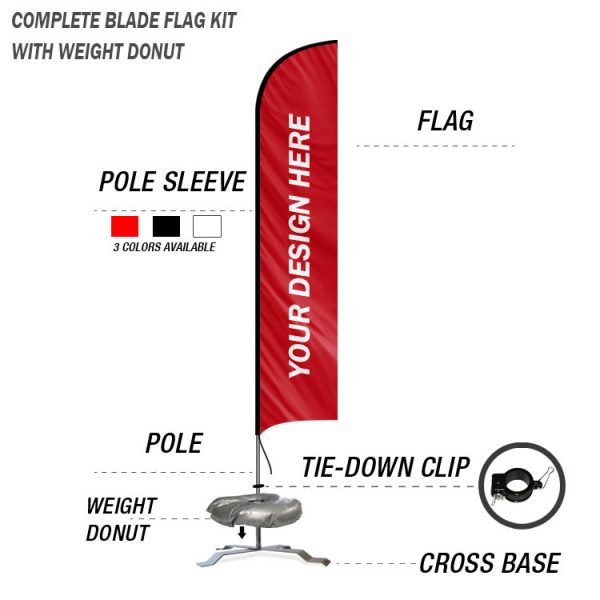 blade feather banner swooper custom flag kit with cross base stand