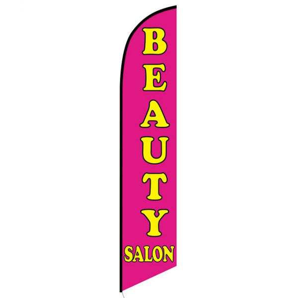 Beauty Salon pink feather flag