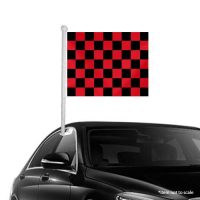 Black Red Checkered Window Clip-on Flag