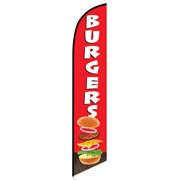 Burgers Feather Flag