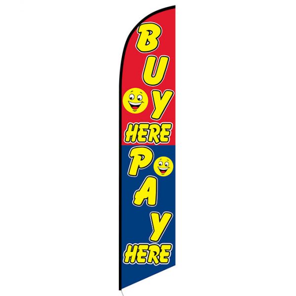 Buy Here Pay Here smiley banner flag