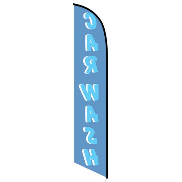 Car wash blue cyan feather flag