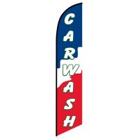 Car wash blue red banner flag