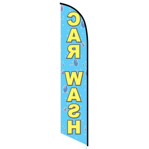 Car wash bubbles feather flag