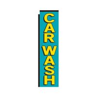 teal Car Wash rectangle flag