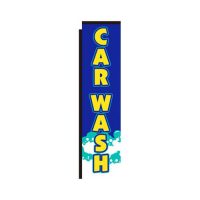 blue Car Wash rectangle flag