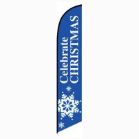 Celebrate Christmas Feather Flag