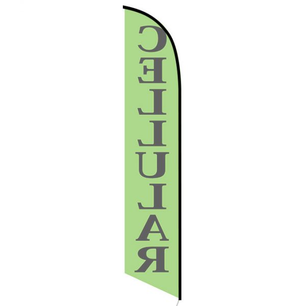 Cellular green feather flag