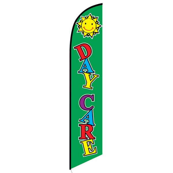 Daycare green feather flag