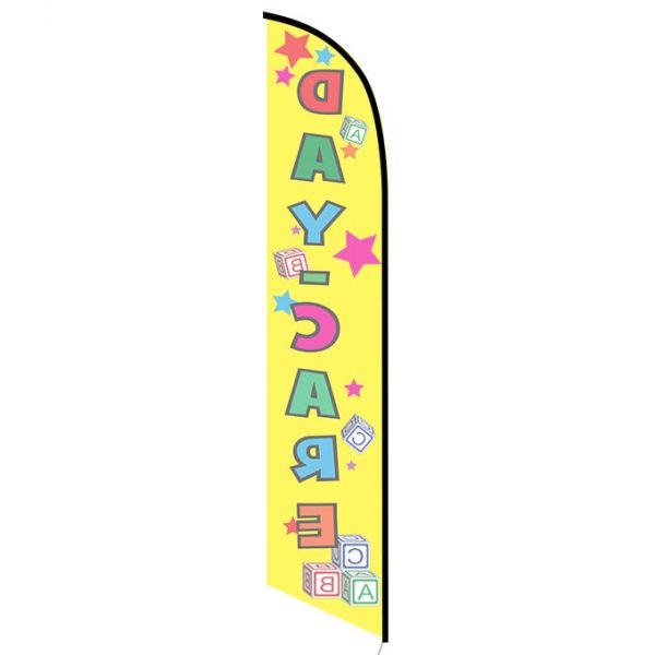 Daycare yellow feather flag