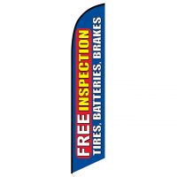 Free Inspection Tires Batteries Brakes Blue Banner Flag