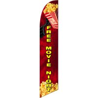 Free Movie Night Feather Flag Kit with Ground Stake