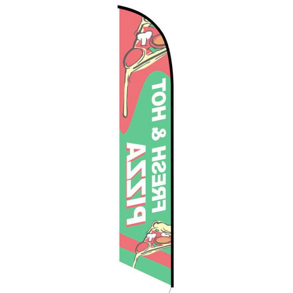 Fresh and Hot Pizza Feather Flag