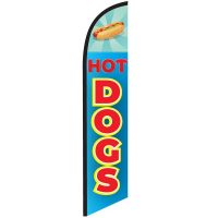 Hotdogs Blue Feather Flag