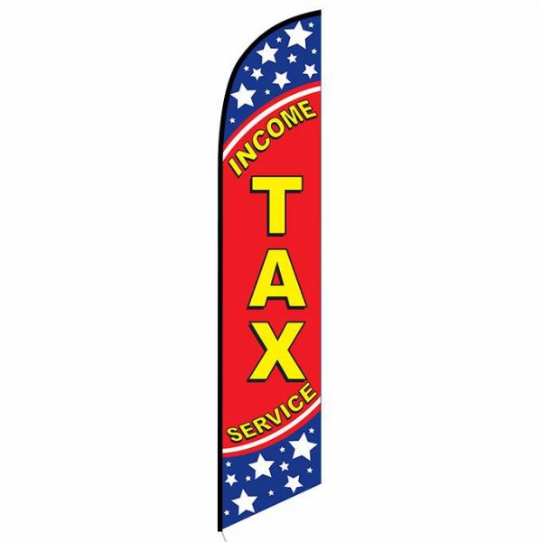 Income Tax Service feather flag patriotic