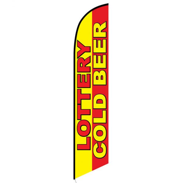 Lottery Cold Beer feather flag