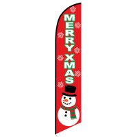 Merry Xmas Feather Flag