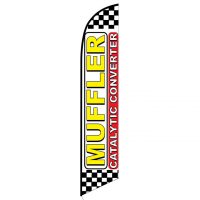 Muffler Catalytic Converter checkered Banner Flag