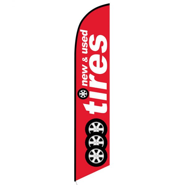 New and Used tires feather flag