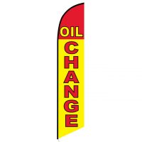 Oil Change Yellow and Red Banner Flag