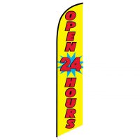 Open 24 Hours (yellow) Feather flag