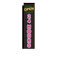 Open 24 Hours Rectangle Flag Banner