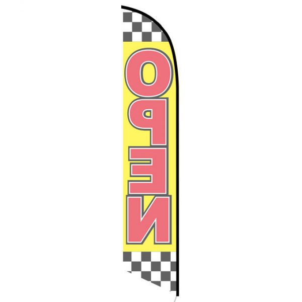 Open (checkered) Feather Flag FFN-5061B back