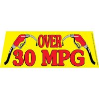 Over 30 MPG windshield banner