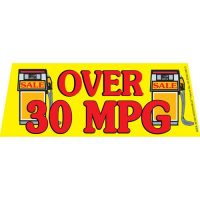 Over 30 MPG V2 windshield banner