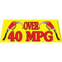 Over 40 MPG windshield banner