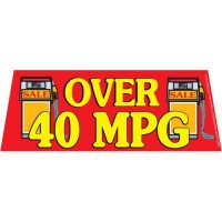 Over 40 MPG Red windshield banner