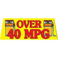 Over 40 MPG V2 windshield banner