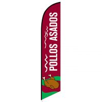 Pollos Asados feather flag