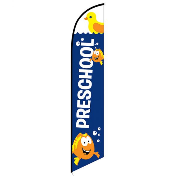 Preschool blue feather flag