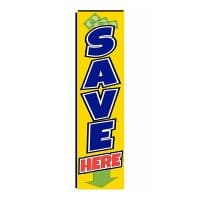 Save Here Yellow Rectangle Flag