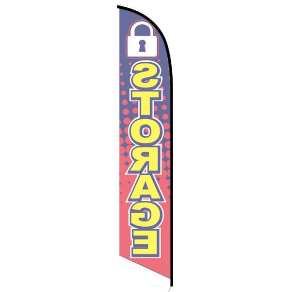 Storage feather banner flag