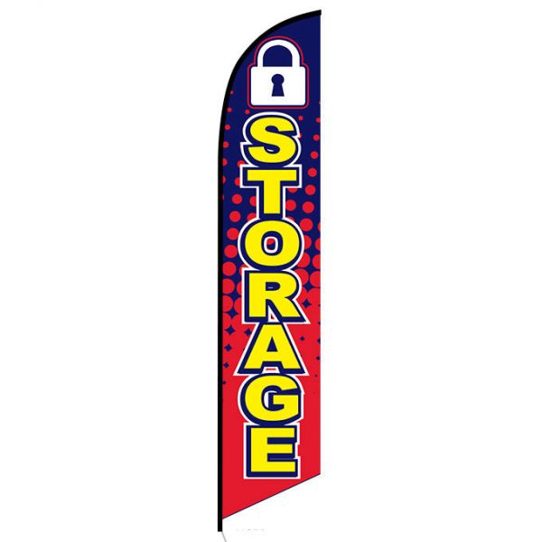 Storage feather banner flag