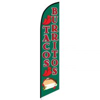 Tacos Burritos Feather Flag