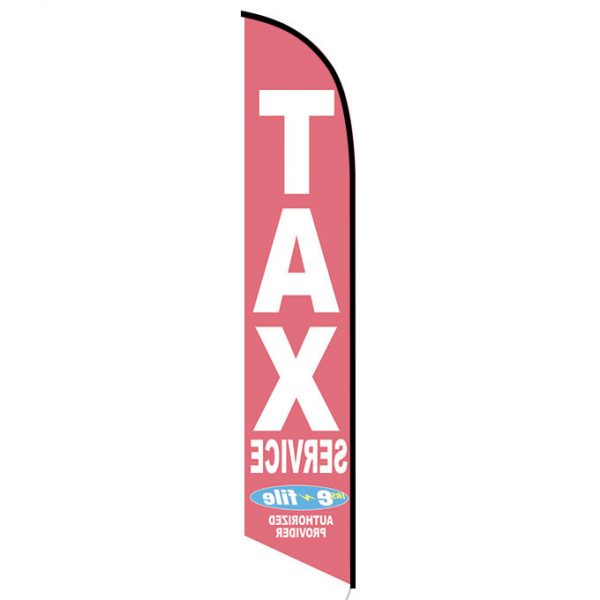 Tax Service feather flag e-file red