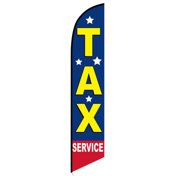 Tax Service feather flag with stars