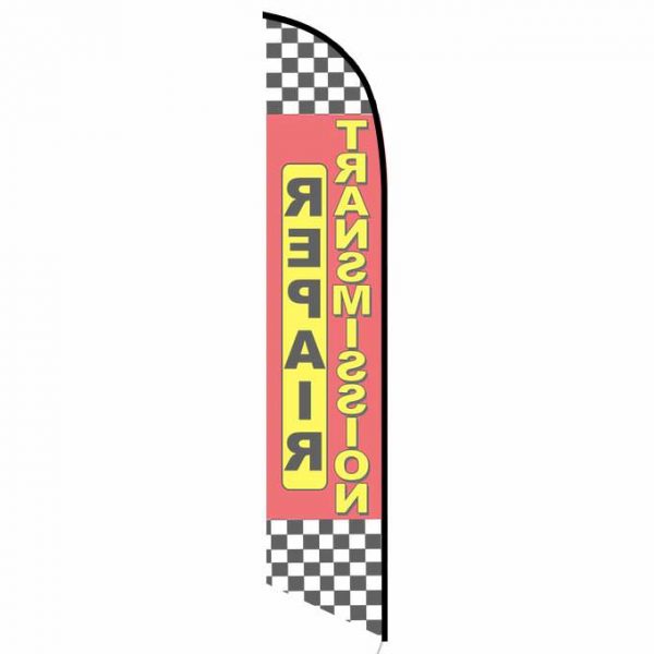 Transmission Repair red checkered Banner Flag FFN-5346 back