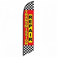 Transmission Repair red checkered Banner Flag