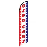 Used Cars patriotic feather flag