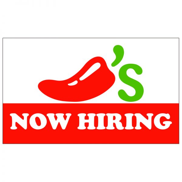 VINYL 3x5 Chili's Now Hiring