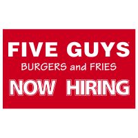 Five Guys Now Hiring Vinyl Banner