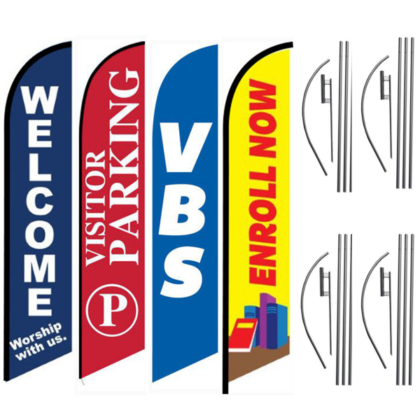 WELCOME-WORSHIP-VISTOR-PARKING-VBS-BIBLE-SCHOOL-ENROLL-NOW-GREAT-FOR-CHURCHES-FEATHER-FLAG-DEAL